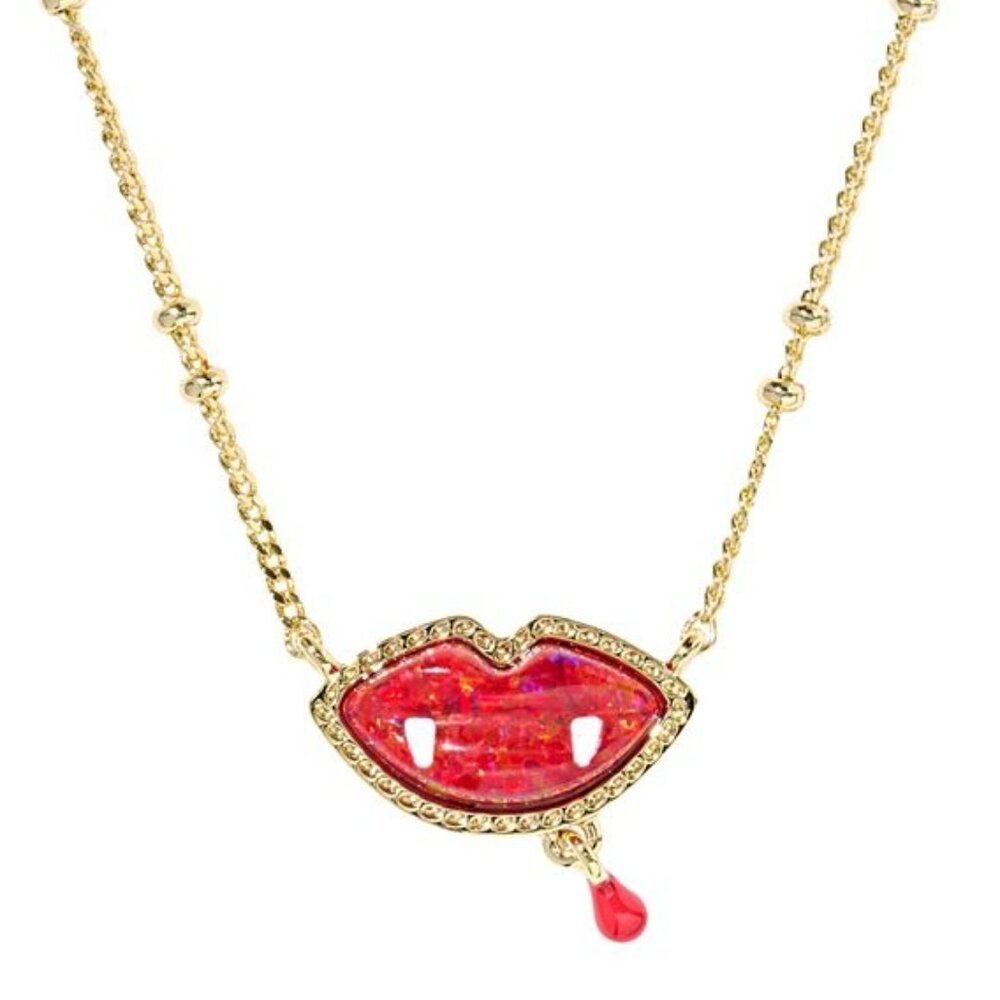 NEW Kendra Scott Vampire Short Pendant Necklace Halloween Scary Teeth NWT